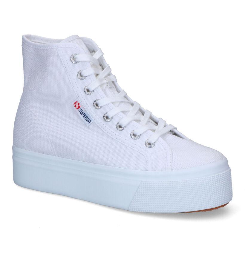 Superga Hi Top Baskets Hautes en Blanc pour femmes (305725)