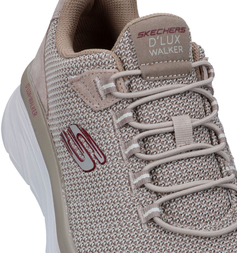 Skechers D'Lux Walker Relaxed Fit Taupe Slip-on sneakers in stof (322960)