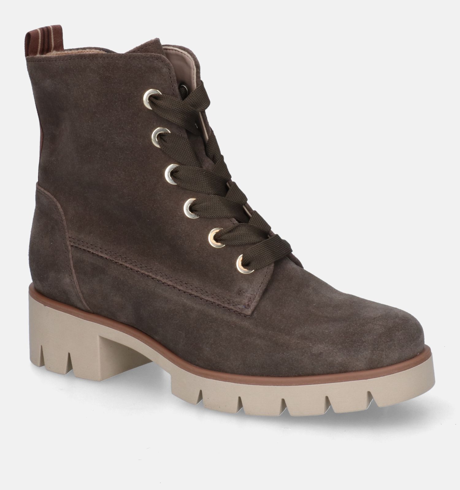 Bruine veterboots dames store