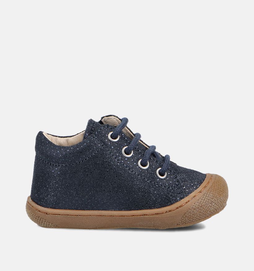 Naturino Cocoon Zip Suede Blauwe Babyschoenen voor meisjes (364264) - geschikt voor steunzolen