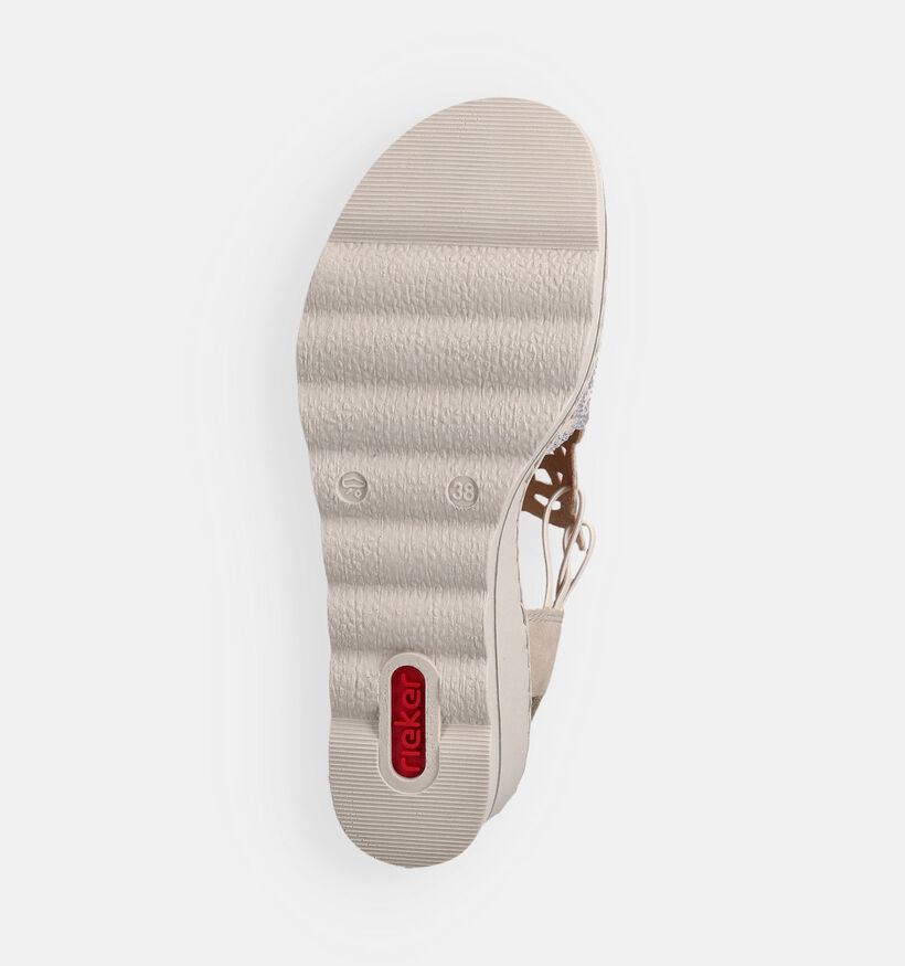 Rieker Sandales compens&eacute;es en Or pour femmes (370417)