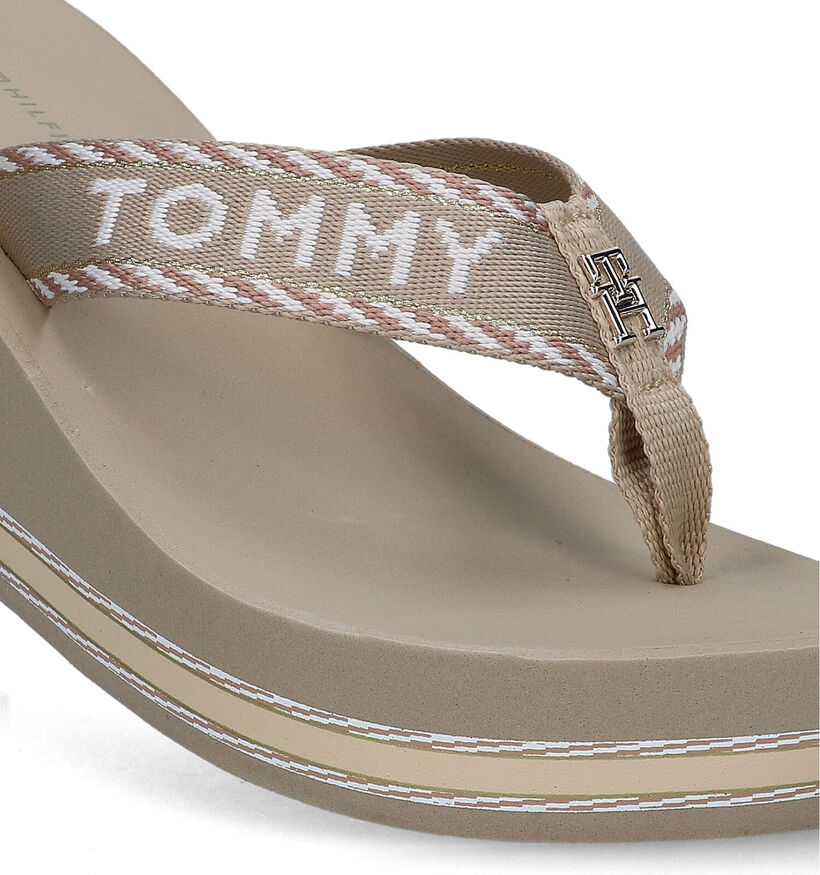 Tommy Webbing Tongs en Bleu pour femmes (321007)