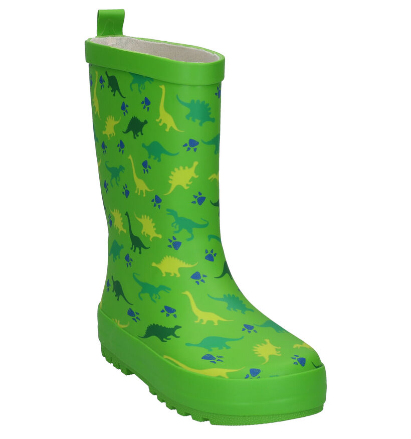 Dazzle Dino Bottes de pluie en Vert pour garçons (283825) - pour semelles orthopédiques