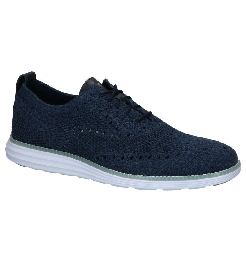 Cole Haan Original Grand Blauwe Veterschoenen in stof (267439)