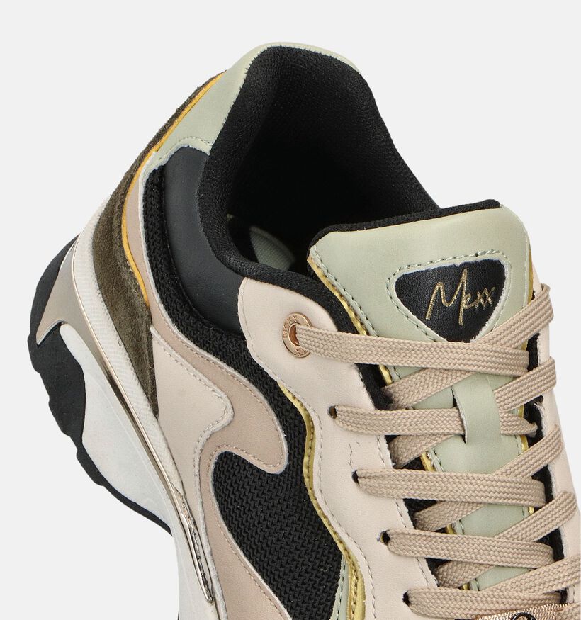 Mexx Portia Love Beige/Zwarte Sneakers voor dames (360057)