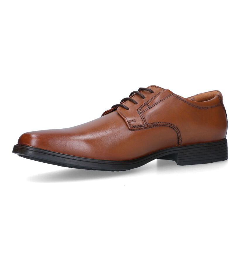 Clarks Tilden Plain Cognac Veterschoenen voor heren (330409)