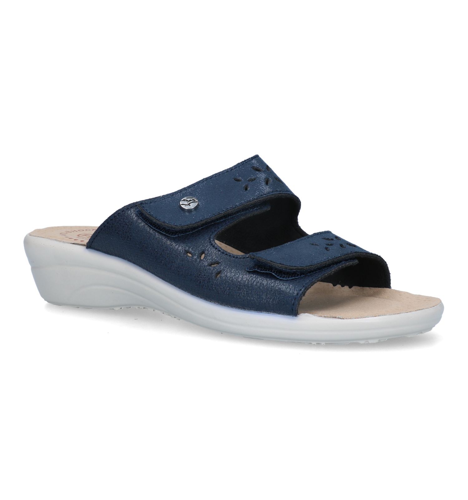 Donkerblauwe slippers shop