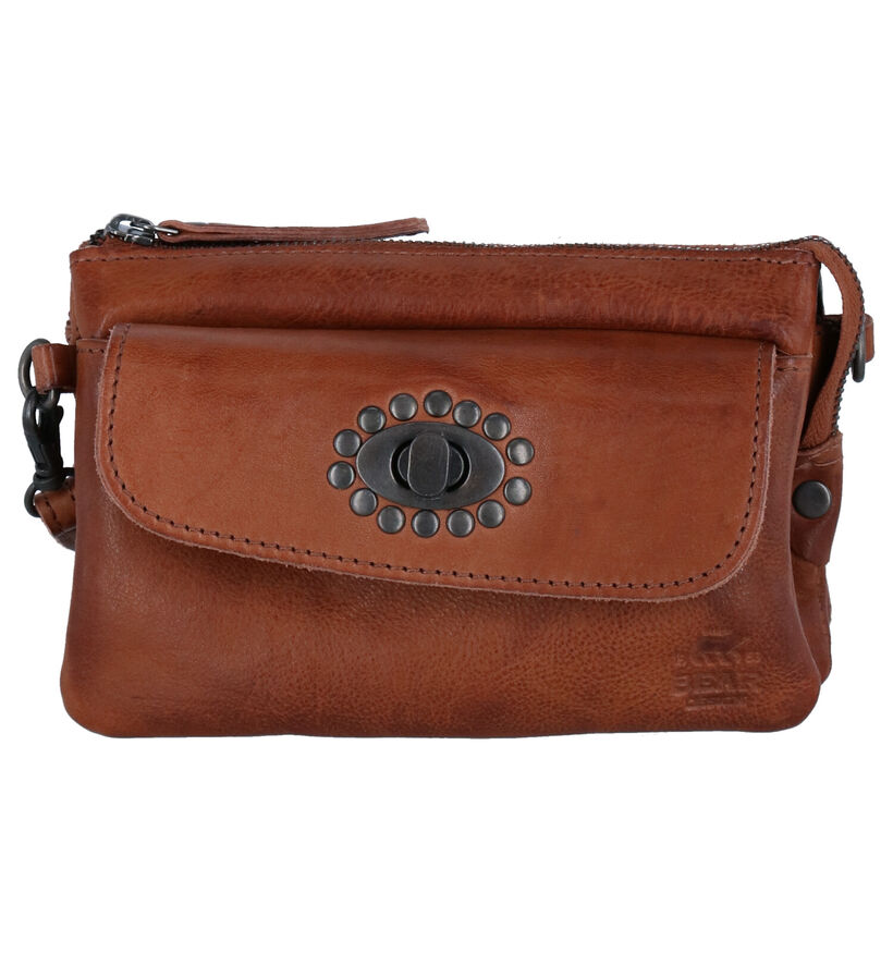 Bear Design Zwarte Crossbody Tas in leer (284321)