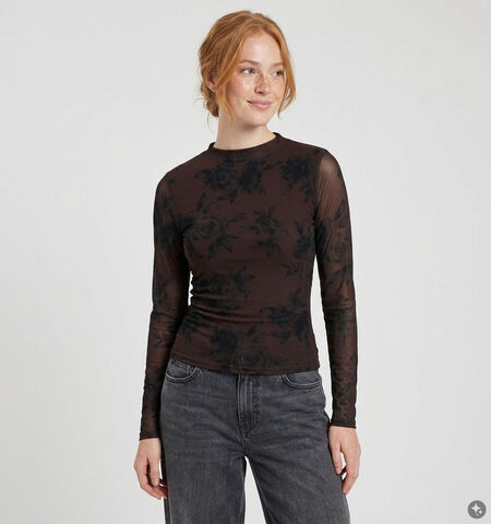 Vila T-shirts Bruin/Bordeaux