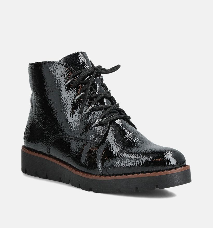 Rieker Zwarte Veterboots voor dames (363528) - geschikt voor steunzolen
