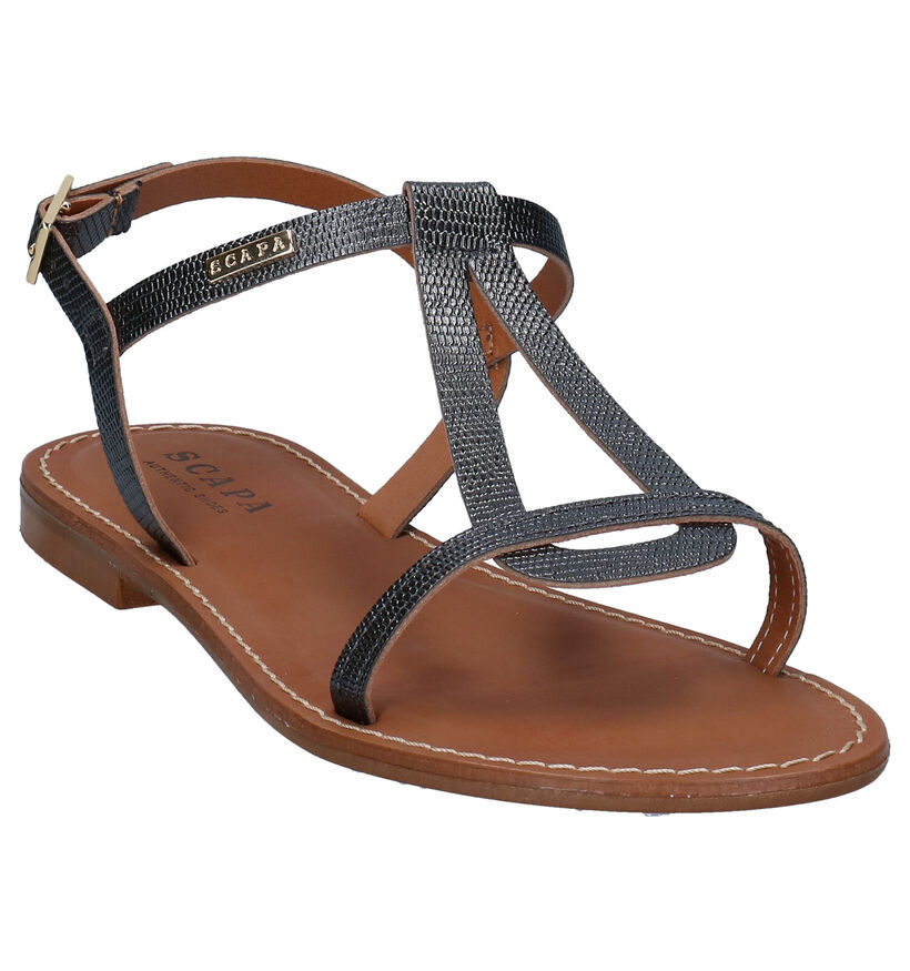 Scapa Sandales plates en Bronze en simili cuir (287708)