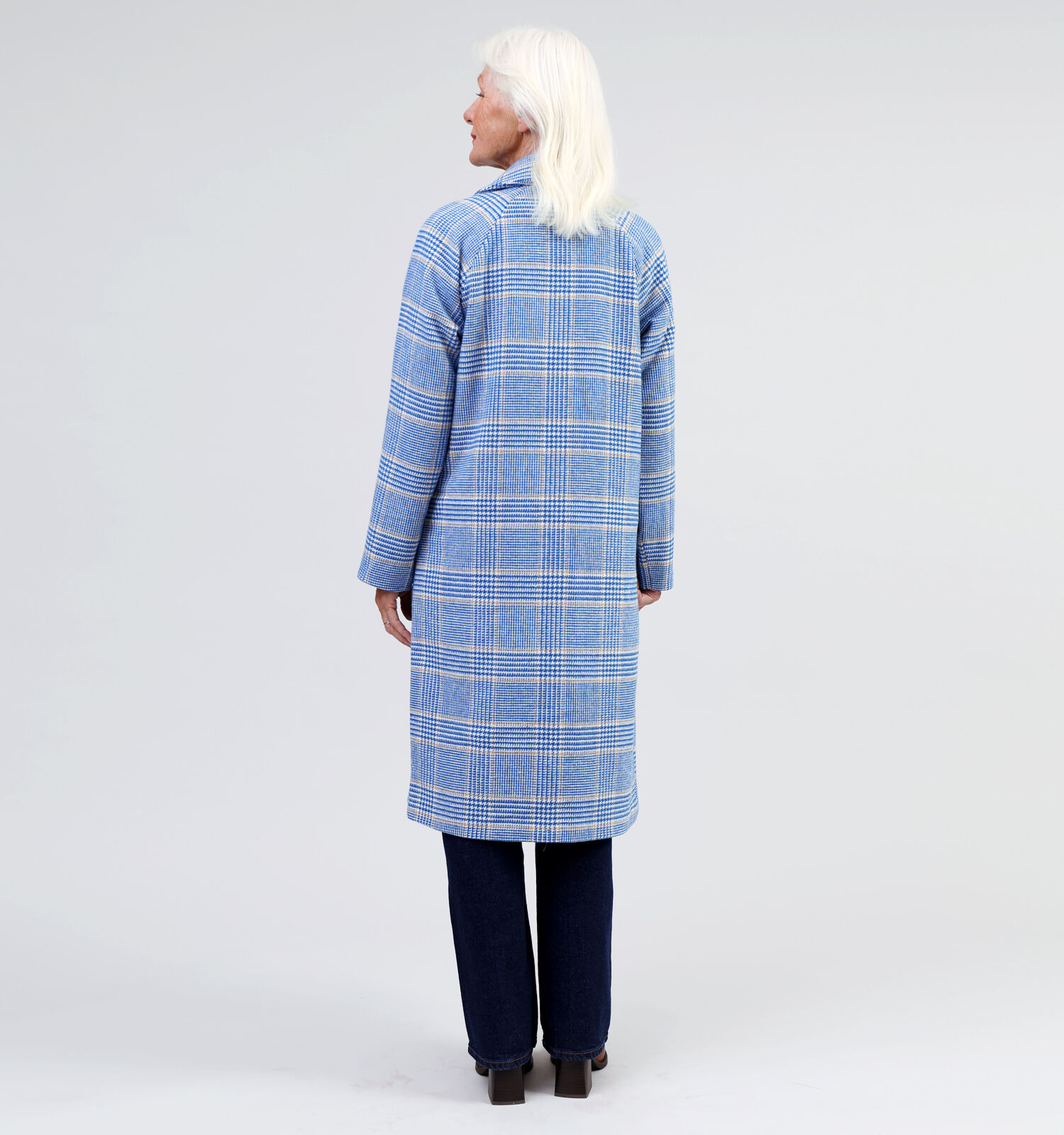 Manteau carreaux bleu femme clearance