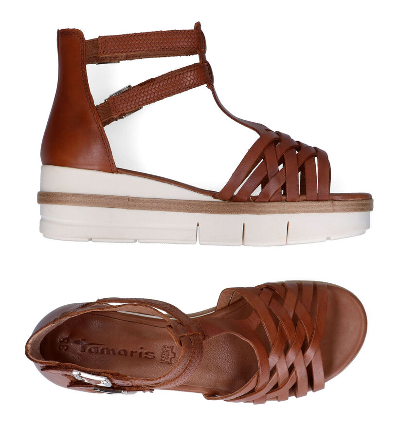 Tamaris Touch it Sandales en Cognac en cuir (307595)