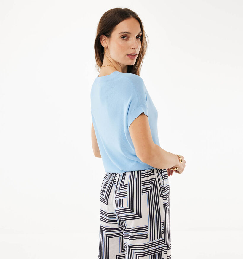 Mexx Knitted Lichtblauwe Trui met Korte Mouwen voor dames (368514)