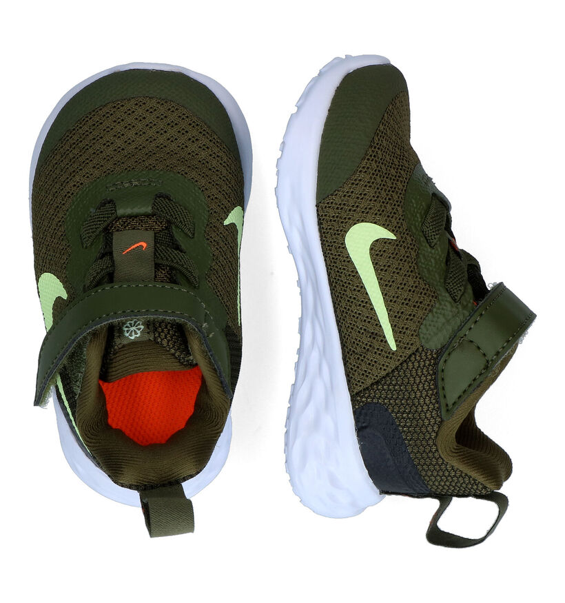 Nike Revolution 6 Baskets en Kaki pour filles, garçons (316271) - pour semelles orthopédiques