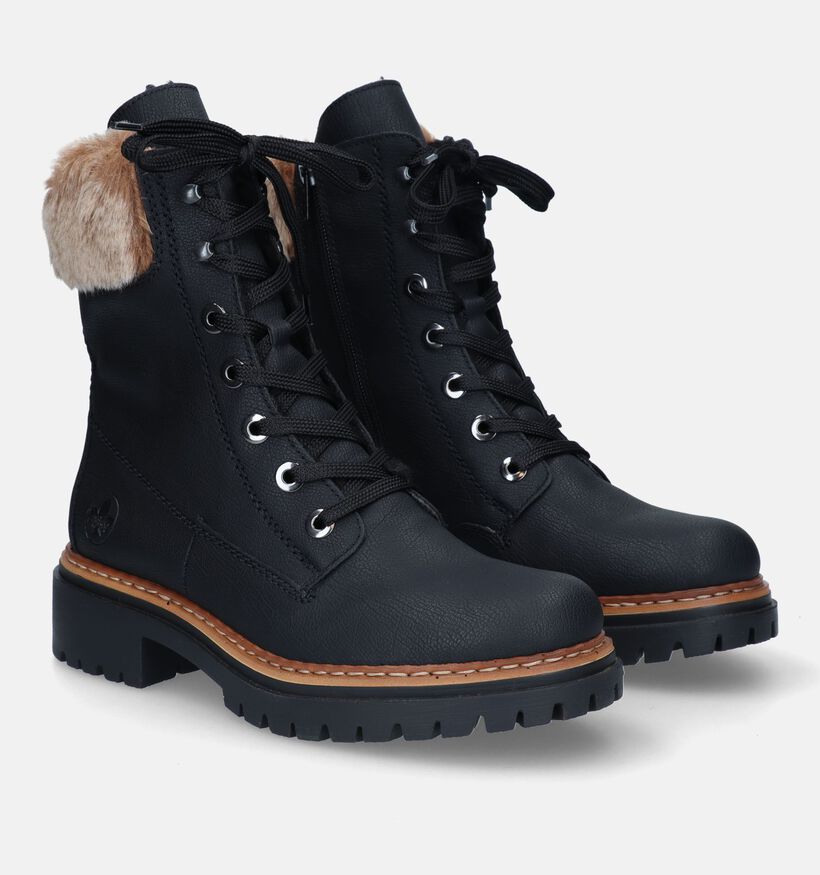 Rieker Zwarte Veterboots voor dames (328461)