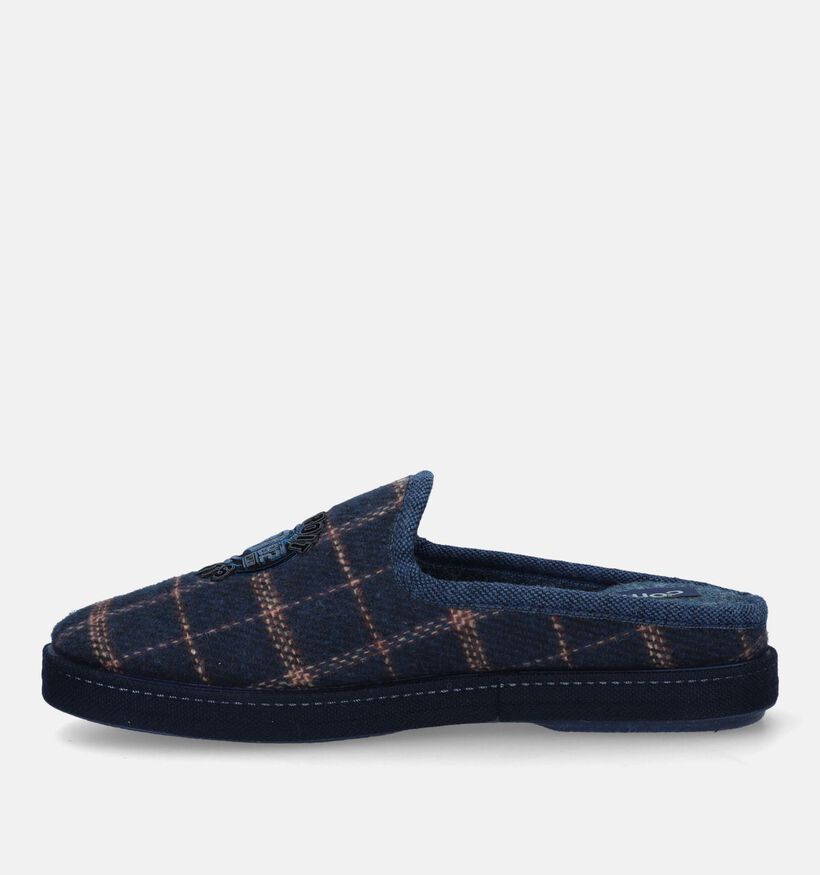 Comfort Plus Pantoufles à carreaux en Bleu pour hommes (332731)