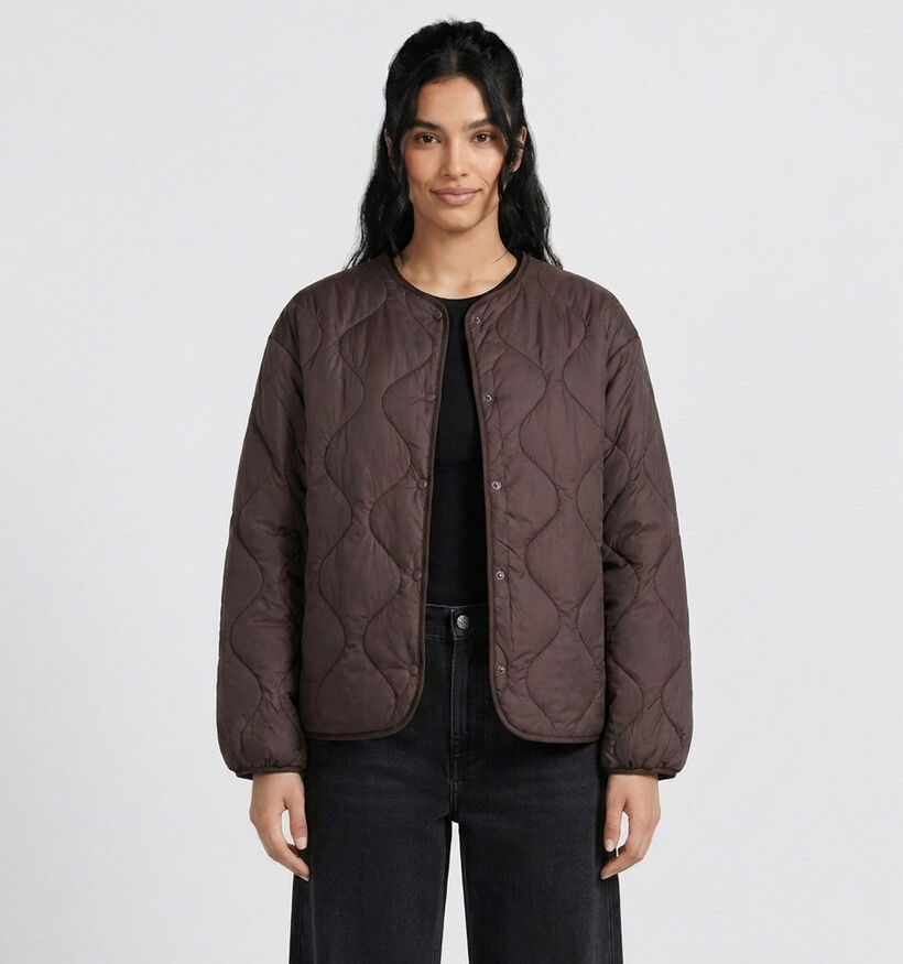 Vila Dune Light Manteau court en Brun fonc&eacute; pour femmes (378453)