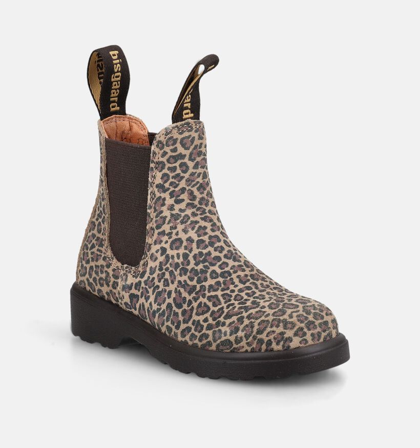 Bisgaard Luipaardprint Bruine Boots met Elastiek voor meisjes (380642) - geschikt voor steunzolen