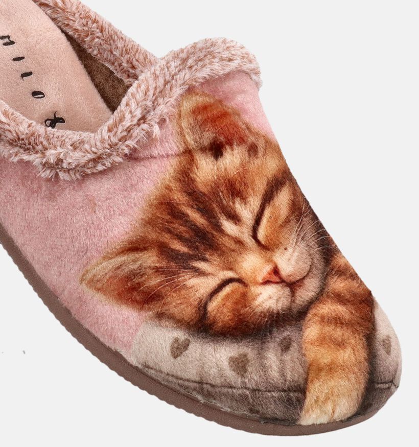 Milo & Mila Cats Lichtroze/Beige Pantoffels voor meisjes (381134)