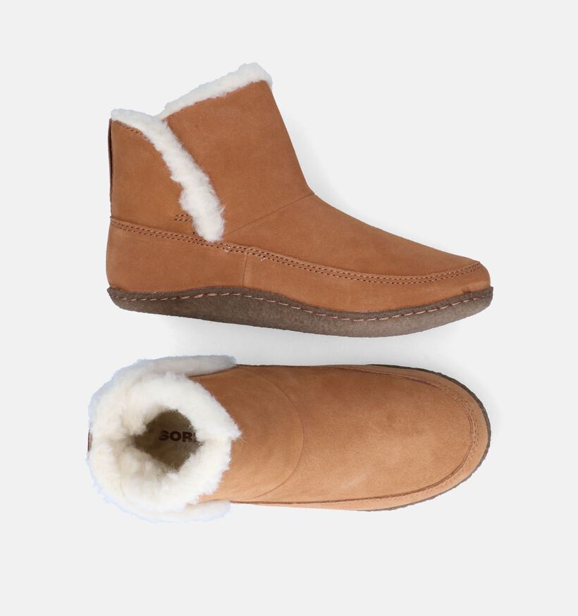 Sorel Nakiska Bootie Pantoufles en Cognac en daim (312422)
