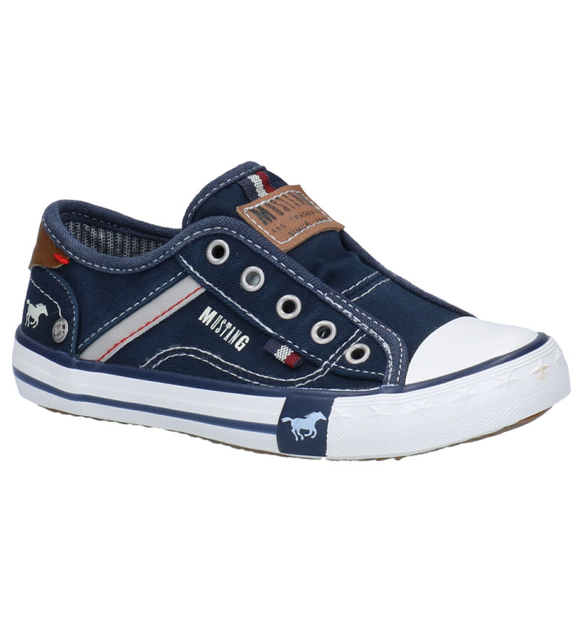 Mustang Baskets slip-on en Bleu foncé en textile (266489)