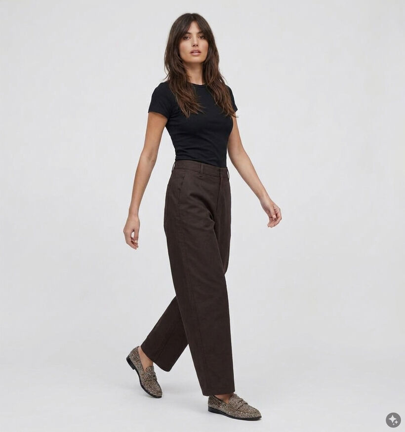 Pieces Rikke Donkerbruine Barrel Jeans voor dames (389786)