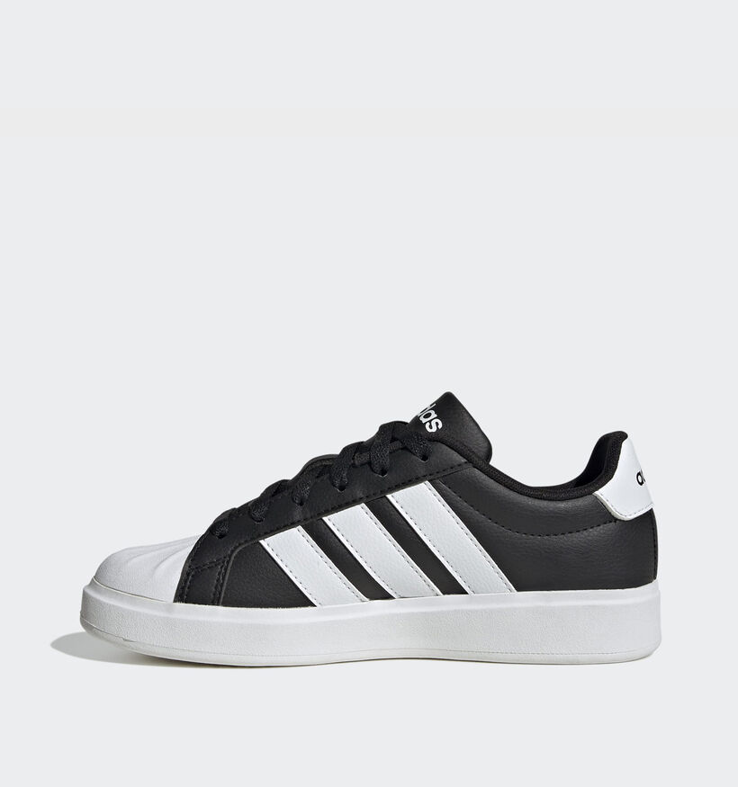 adidas Streettalk Zwarte/Witte Sneakers voor jongens (372665) - geschikt voor steunzolen