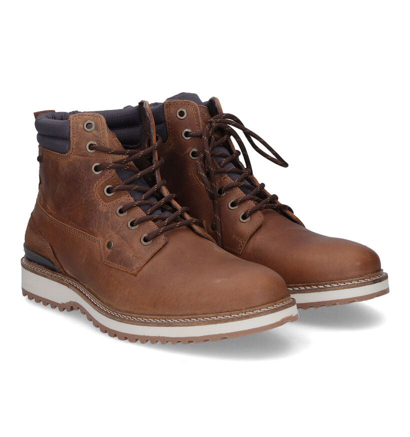 Lumberjack Aaron Bottines en Cognac en textile (314098)