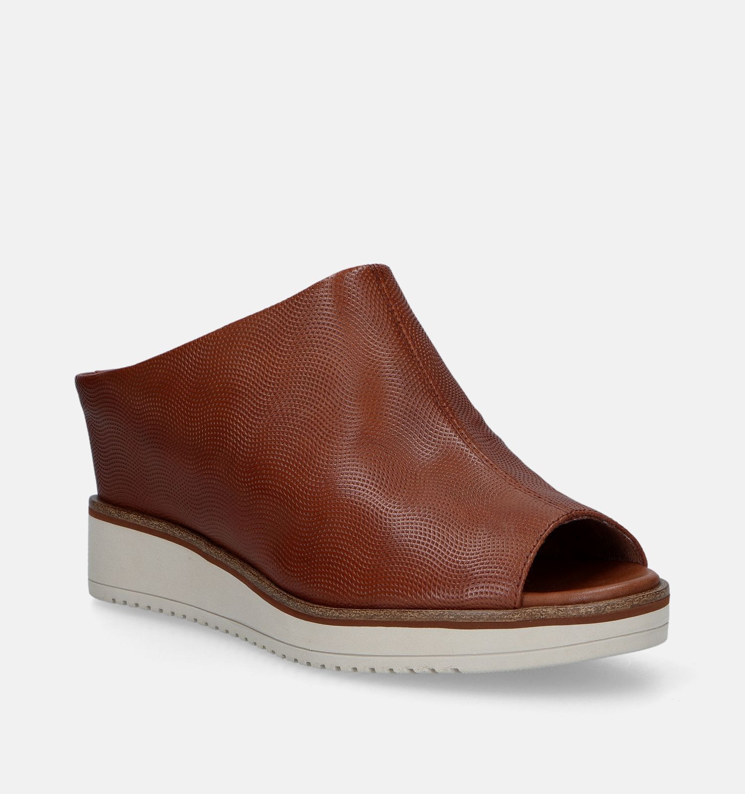 Tamaris Cognac Slippers Met Sleehak Dames Slippers Online op TORFS.BE