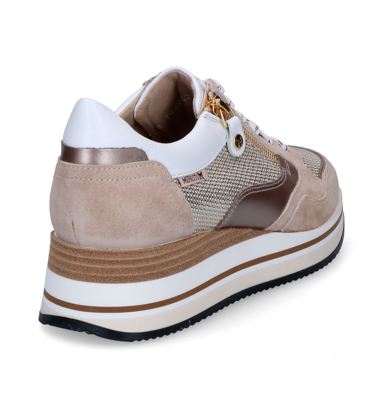 Mephisto Olimpia Beige Veterschoenen Dames Sneakers Online op TORFS.BE