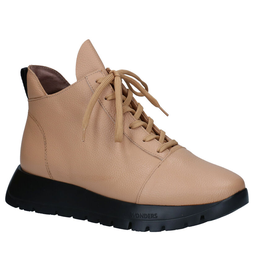 Wonders Naturel Hoge Veterschoenen in leer (298916)