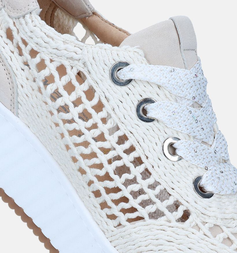 Softwaves Ecru Gevlochten sneakers voor dames (340364) - geschikt voor steunzolen