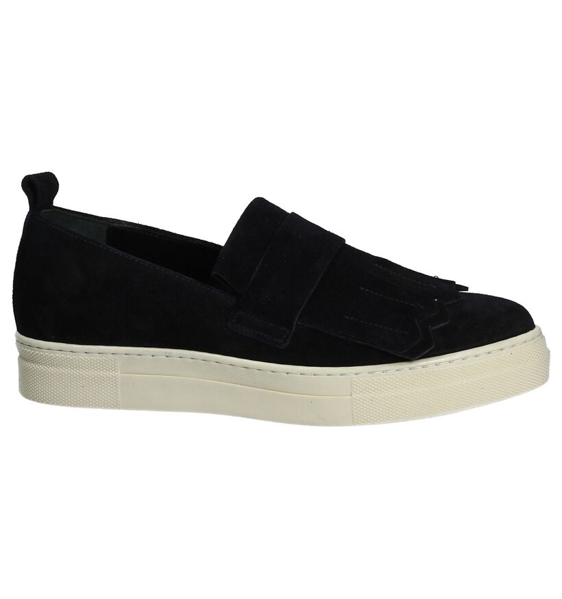 Louisa Chaussures slip-on en Bleu foncé en daim (185279)