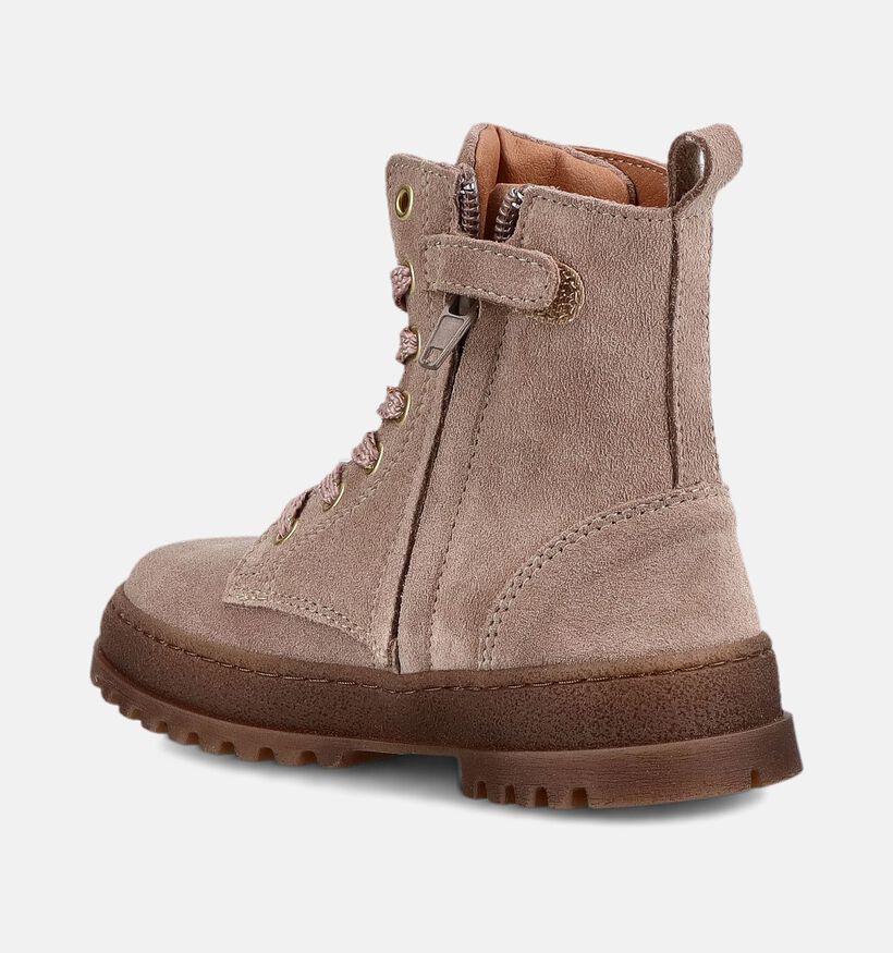 Milo & Mila Taupe Boots met Veters en Rits voor meisjes (380651)