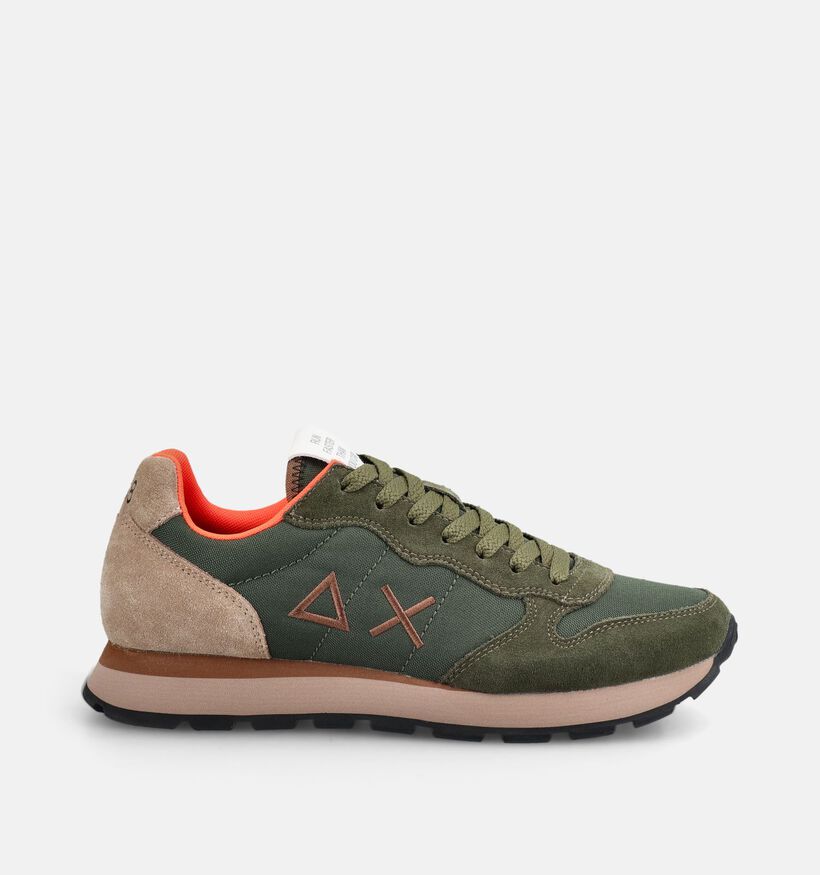 Sun68 Tom Chaussures plates en Vert kaki/Multi pour hommes (379400) - pour semelles orthop&eacute;diques