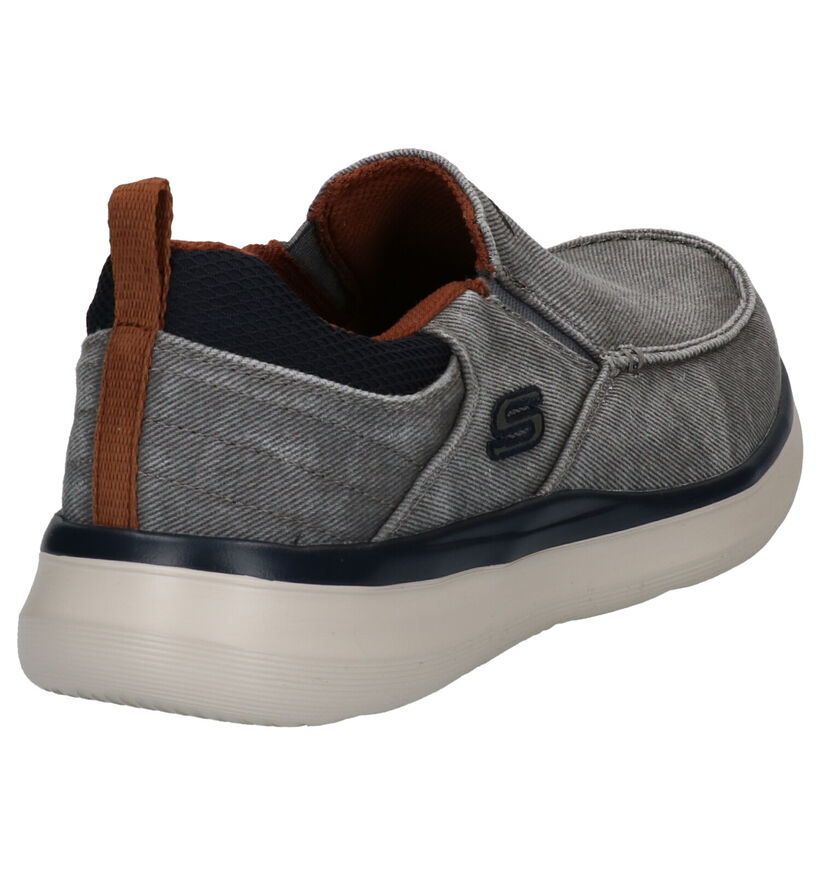 Skechers Delson 2.0 Chaussures basses en Gris en textile (272814)
