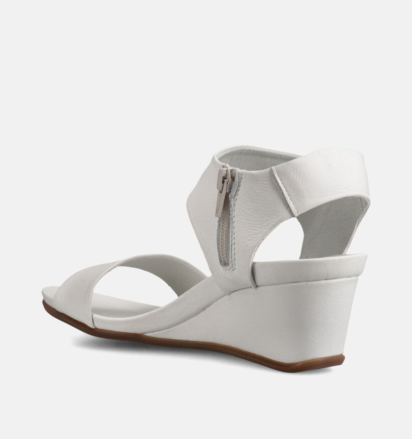 Weekend Sandales compens&eacute;es en Blanc pour femmes (373643)