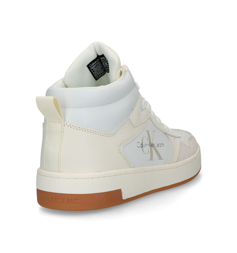 Calvin Klein Cupsole Mid Witte Sneakers in daim (318621)