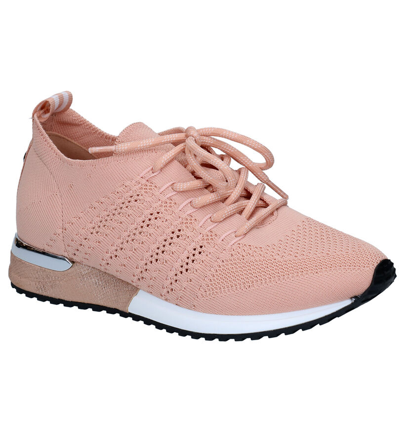 La Strada Baskets casual en Rose clair en textile (289551)