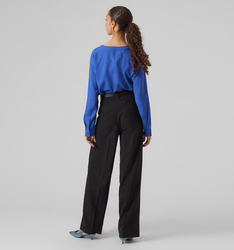 Vero Moda Marla Blouse lin en Noir pour femmes (334139)