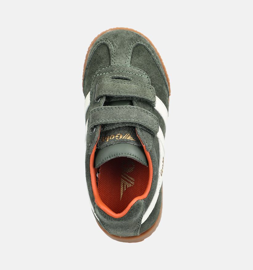 Gola Harrier Strap Baskets basses en Vert kaki pour gar&ccedil;ons (376303)