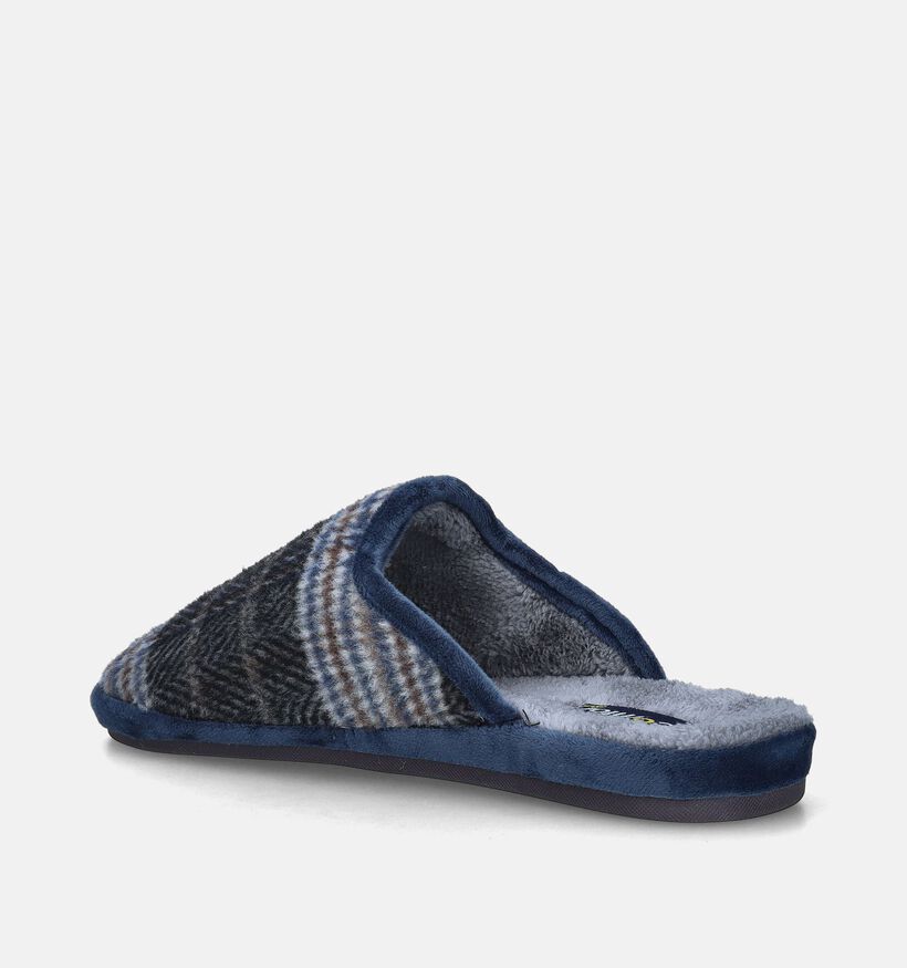 Comfort Plus Blauwe Geruite pantoffels voor heren (349182)