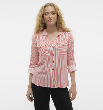 Vero Moda Blouses Wit/Blauw/Roze