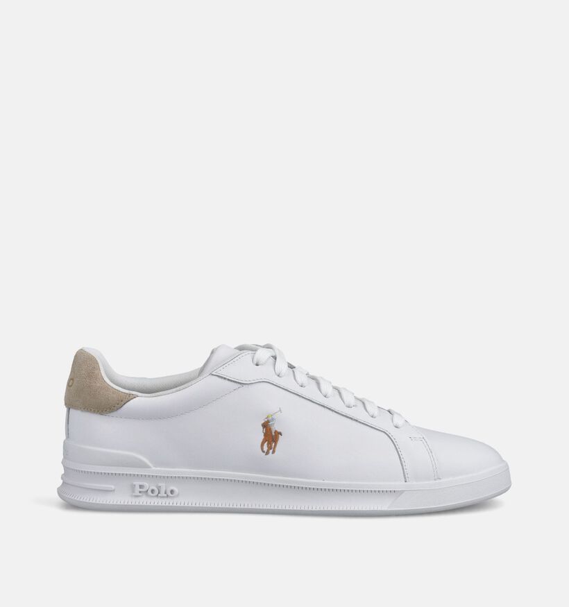 Polo Ralph Lauren Court II Witte Veterschoenen voor heren (366447) - geschikt voor steunzolen
