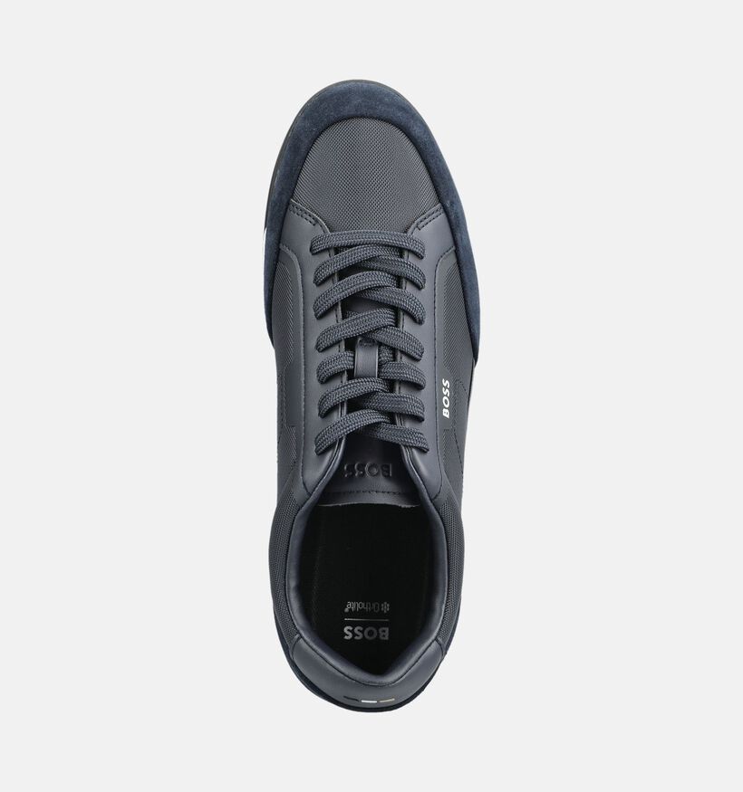 BOSS Nitan Donkerblauwe Chaussures plates en Bleu fonc&eacute; pour hommes (375713) - pour semelles orthop&eacute;diques