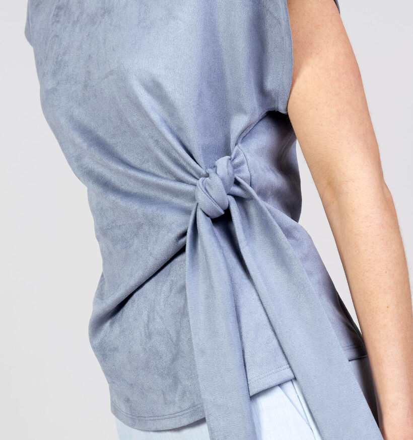 Vero Moda Bella Faux Suede Knot Blauwe T-shirt voor dames (373272)