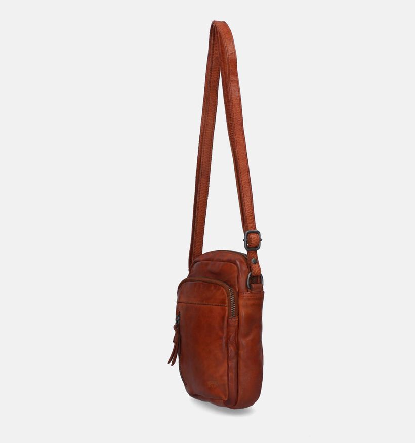 Bear Design Sac à bandoulière en Cognac pour hommes (342777)