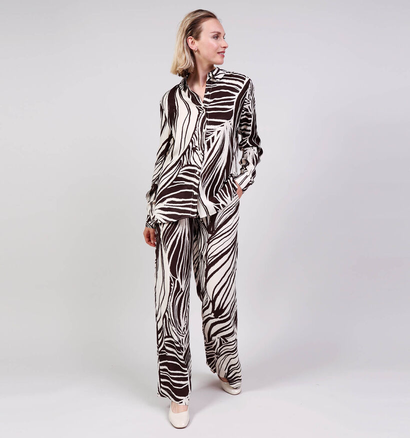 Guess Wild Escape Donkerbruin/Lichtbeige Hemd voor dames (370358)