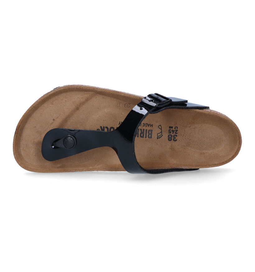 Birkenstock Gizeh Tongs en Noir en simili cuir (322636)